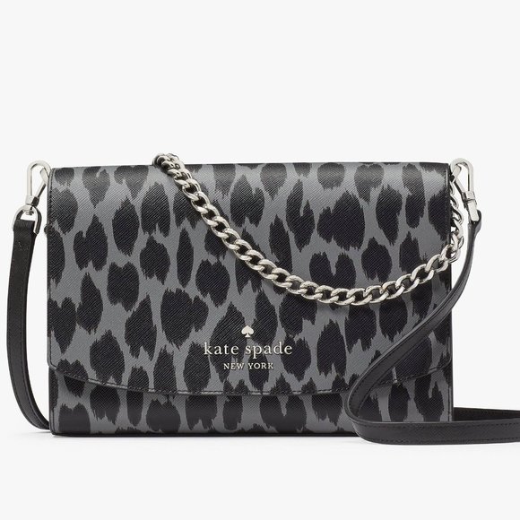 New Kate Spade Carson Convertible Crossbody Saffiano Spotted Animal Printed - Picture 1 of 5